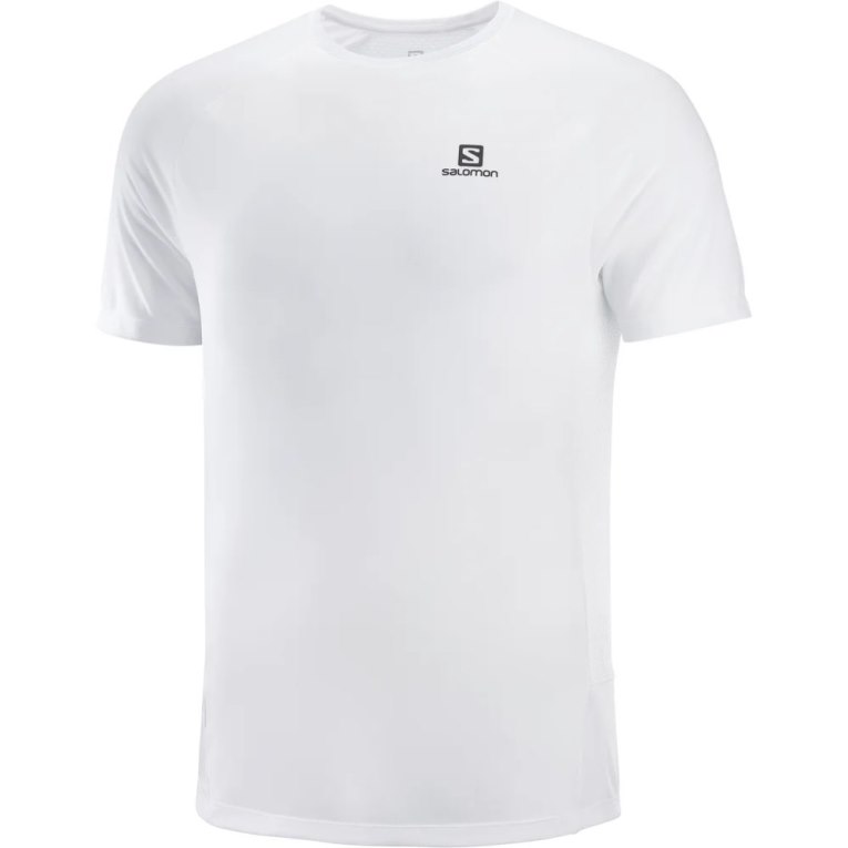 White Salomon Cross Rebel Short Sleeve Men's T-Shirts | PH 49723I